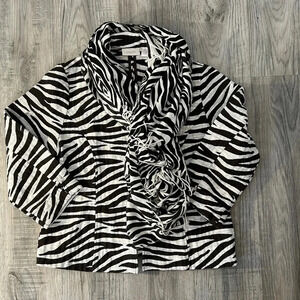 Chico Zebra Jacket Sz 2 and Grace Adele Zebra Accessory Scarf